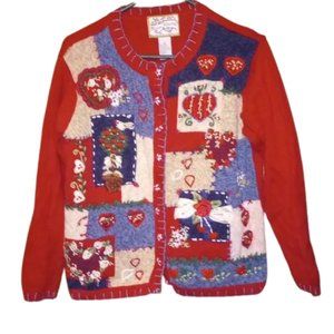 Heirloom Collectible Button Down Christmas Sweater Size Small